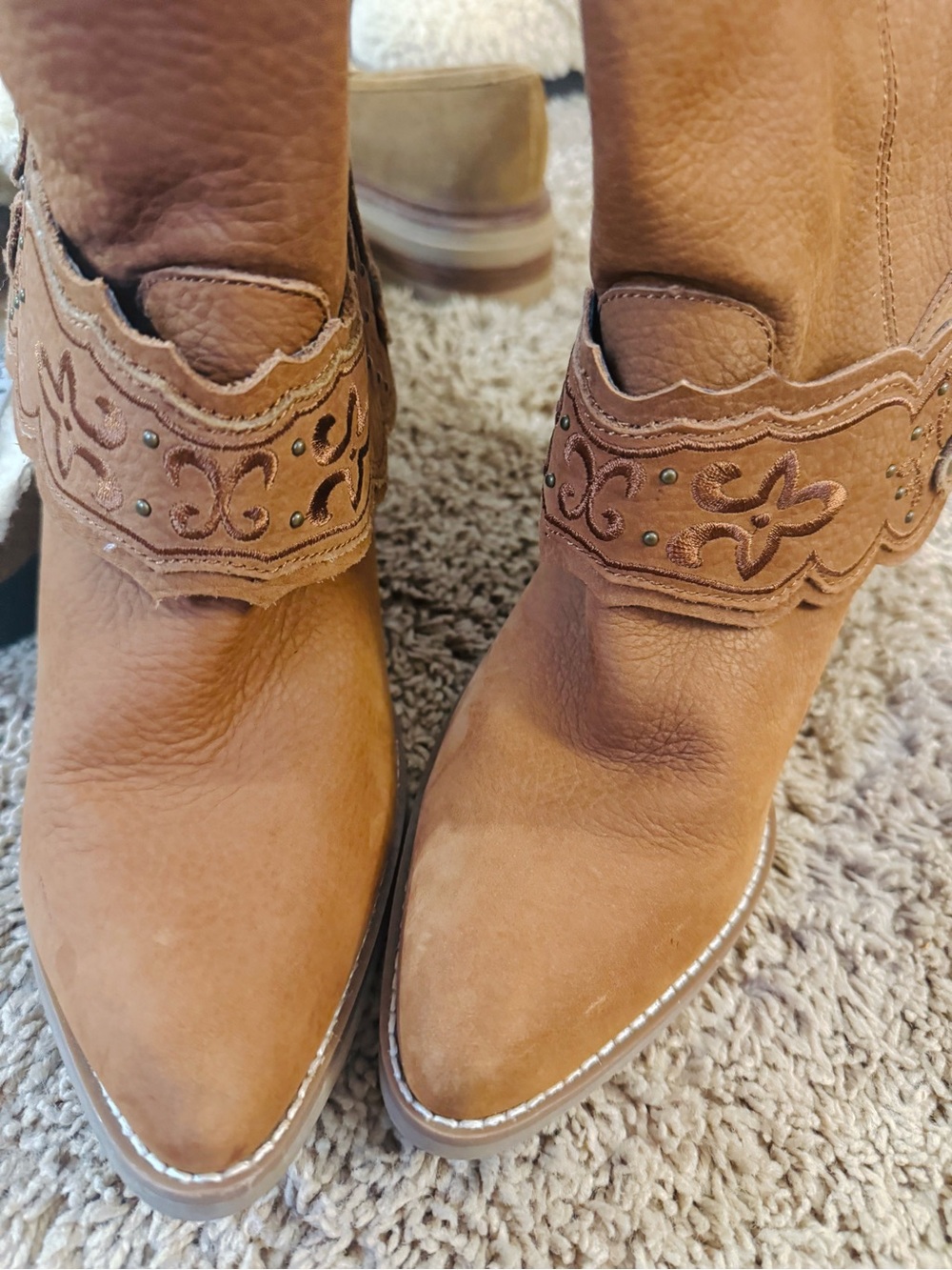 Dingo Whiskey Tan Western Booties - Women's 8.5 - Picture 2 of 7